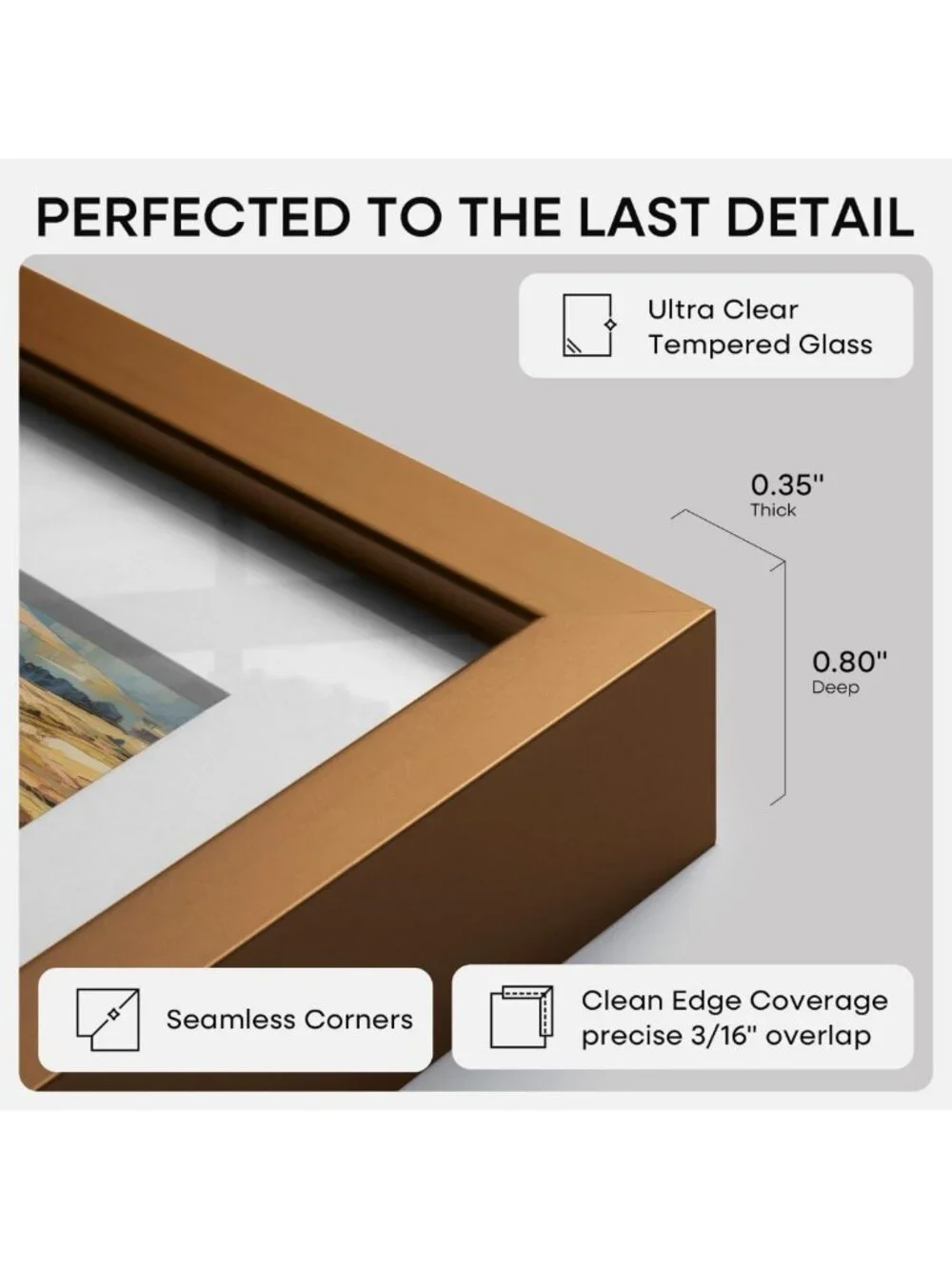 Elegant Bronze 4x6 Picture Frame - High-End Metal with 3x5 Mat & Glass